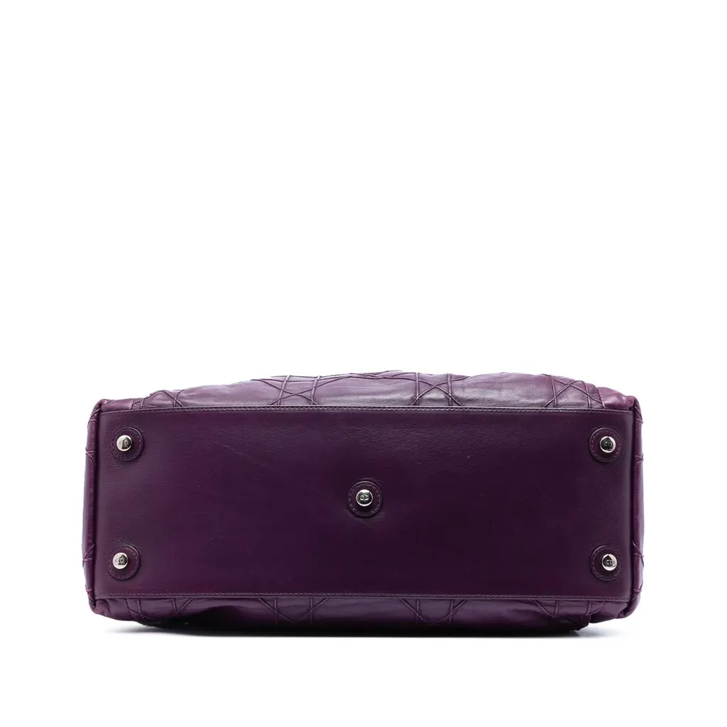 Dior Leather Cannage Le Trente Tote Purple Leather Very good - Inside View