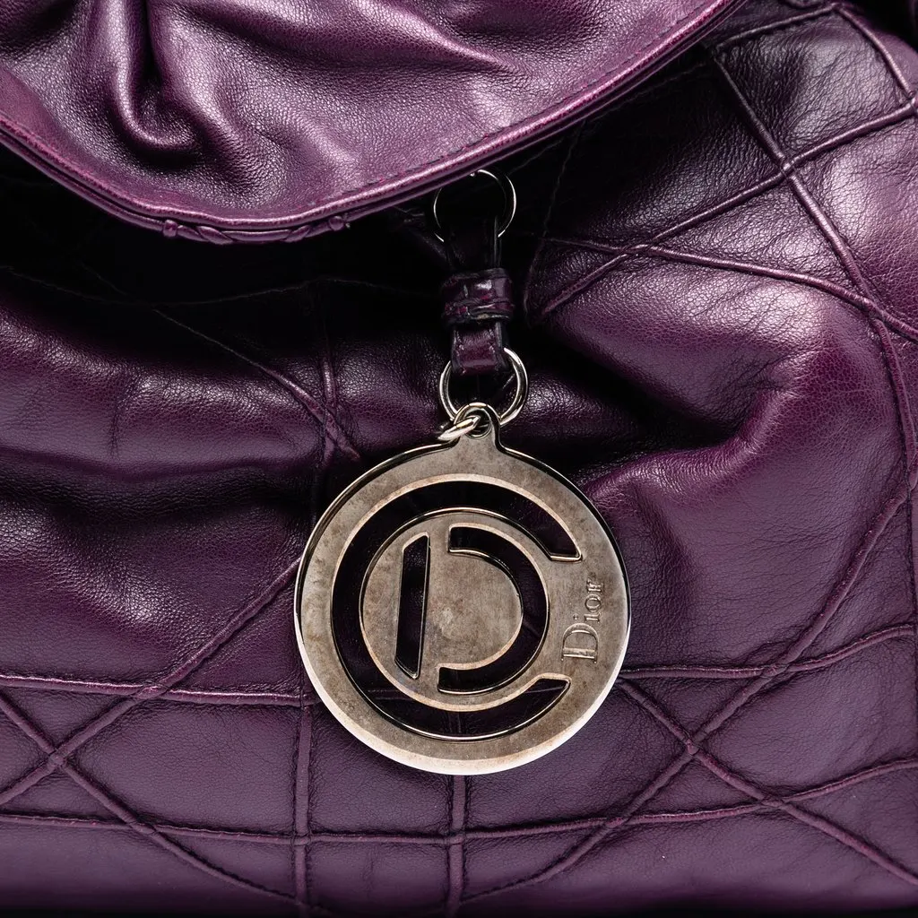 Dior Leather Cannage Le Trente Tote Purple Leather Very good - Box View