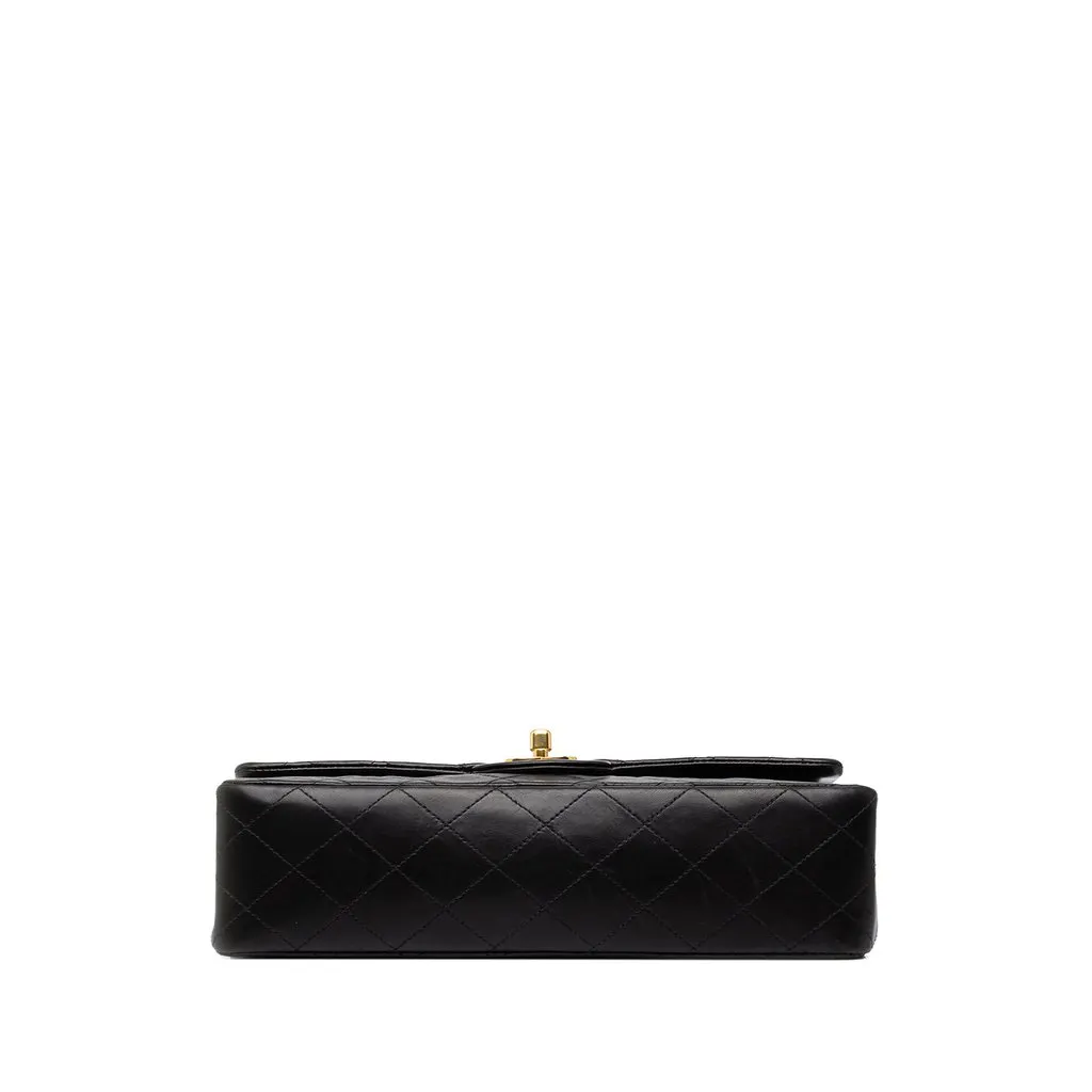 Chanel Medium Classic Lambskin Double Flap Black Leather Good - Inside View