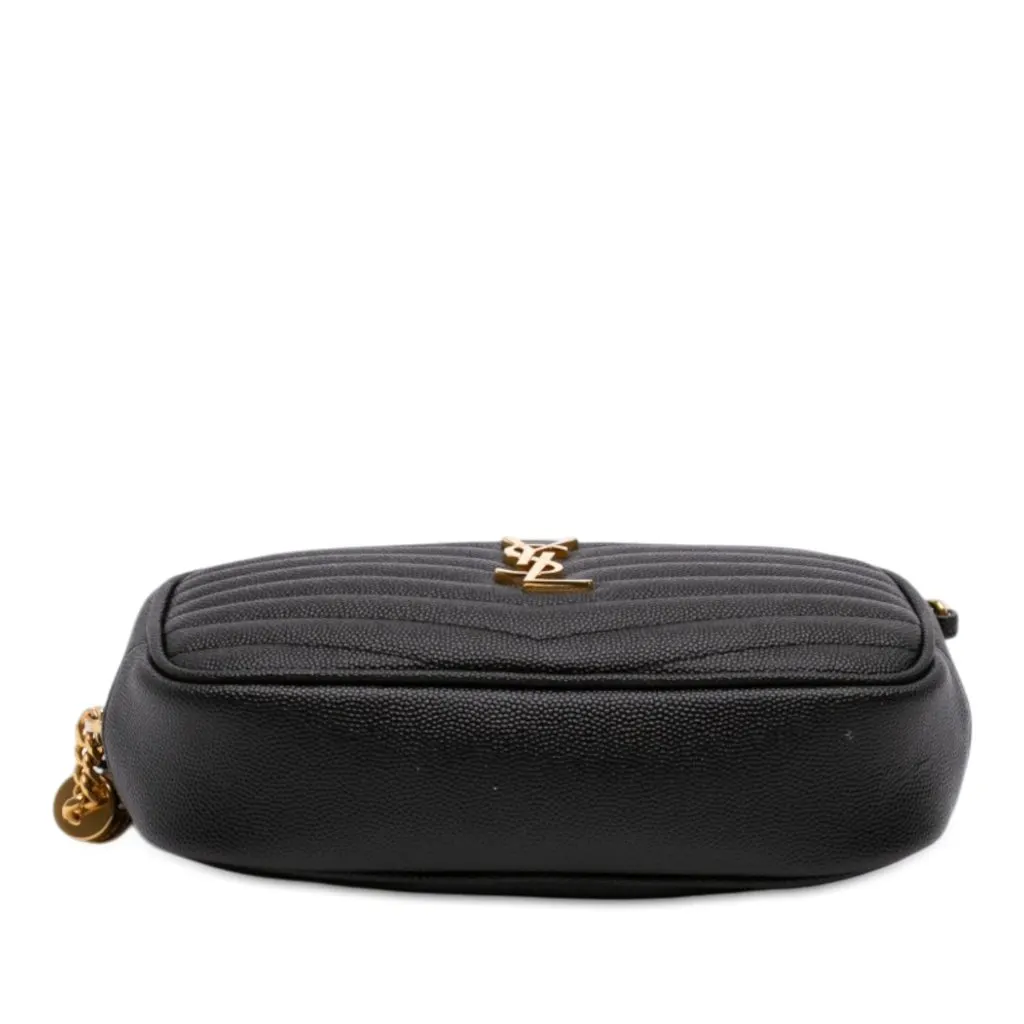 Saint Laurent Mini Grain de Poudre Monogram Lou Camera Bag Black Leather Very good - Inside View