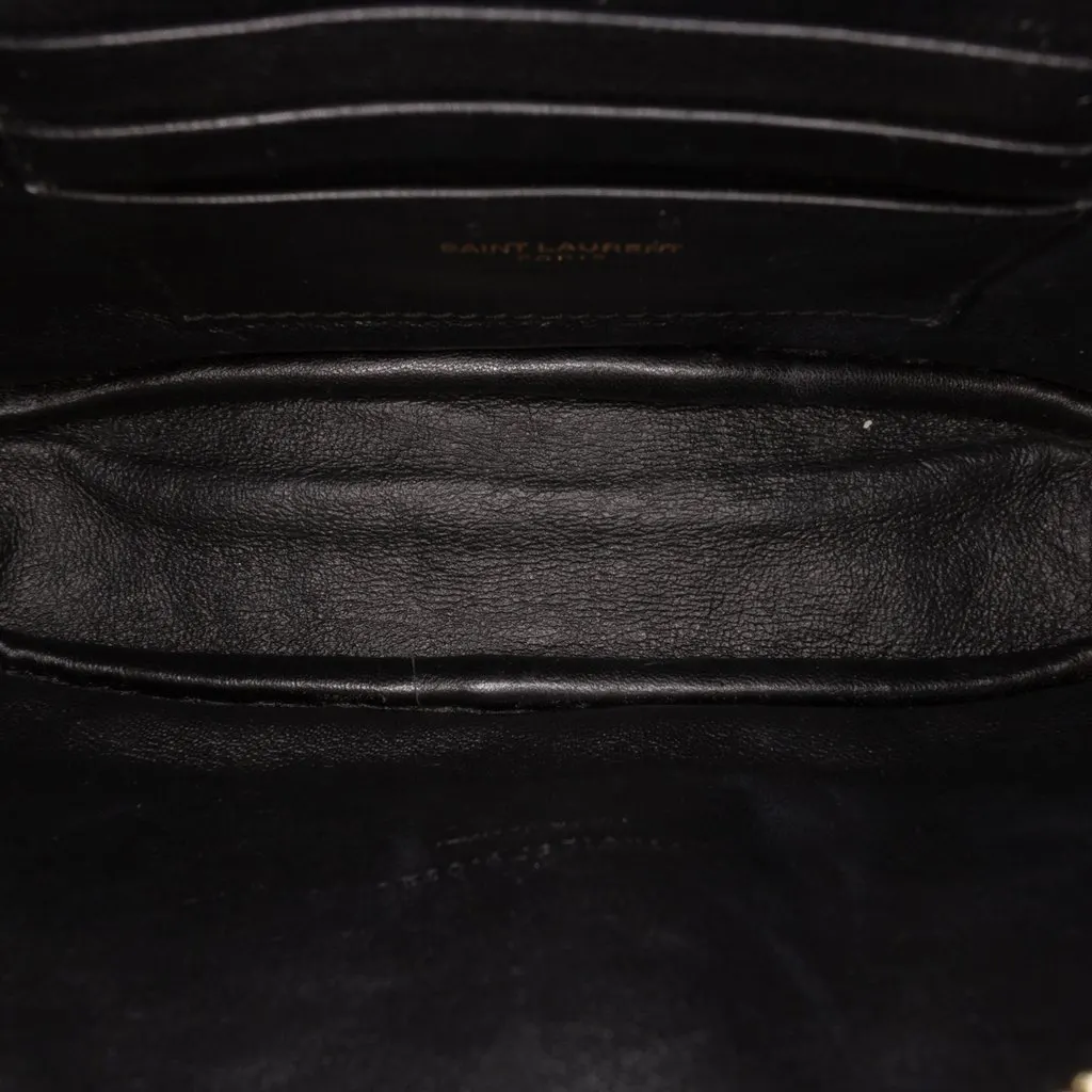 Saint Laurent Mini Grain de Poudre Monogram Lou Camera Bag Black Leather Very good - Model View