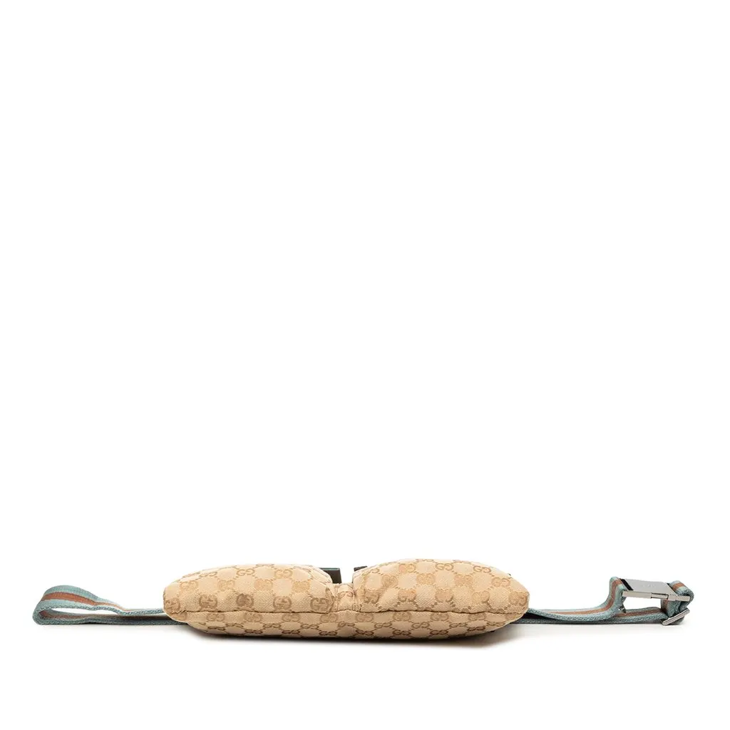 Gucci GG Canvas Web Double Pocket Belt Bag Beige Very good - Inside View