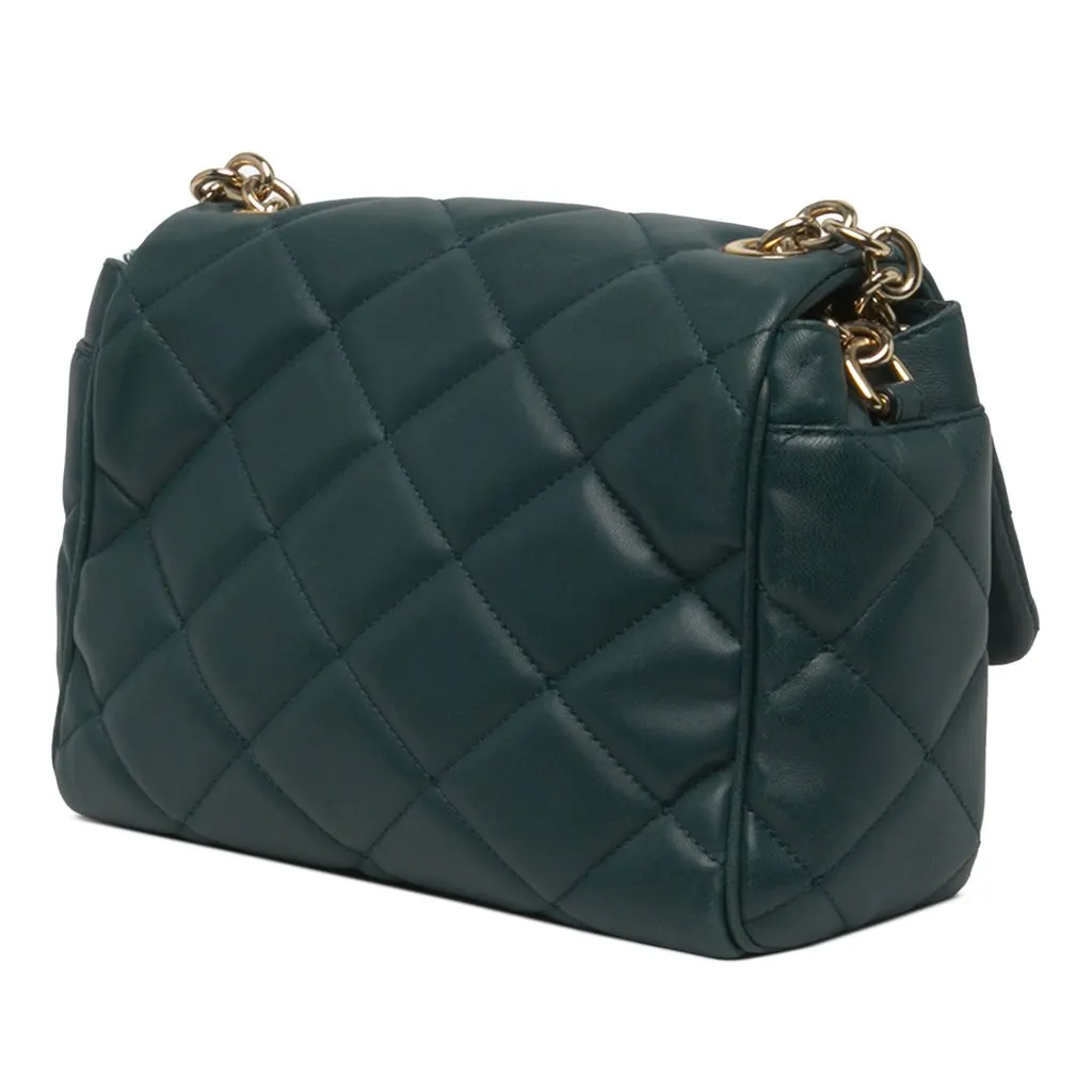 Dolce & Gabbana Quilted Leather Miss Kate Crossbody Green Leather Very good - Back View