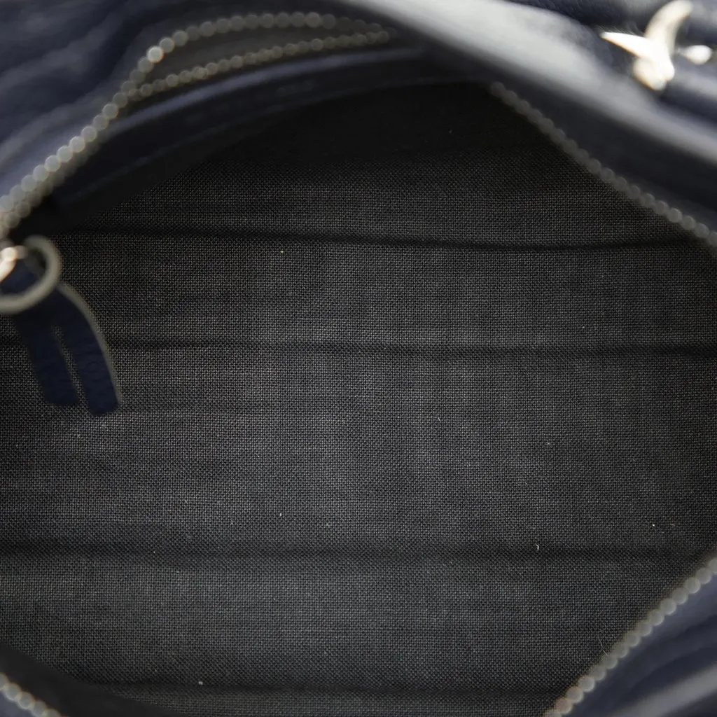 Balenciaga Mini Goatskin Motocross Classic Metallic Edge City Satchel Blue Leather Very good - Model View