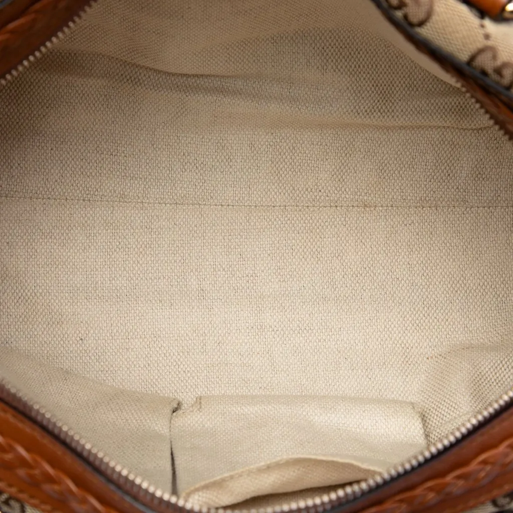 Gucci GG Canvas Brick Lane Satchel Beige Canvas Good - Model View