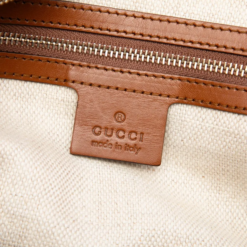 Gucci GG Canvas Brick Lane Satchel Beige Canvas Good - Box View