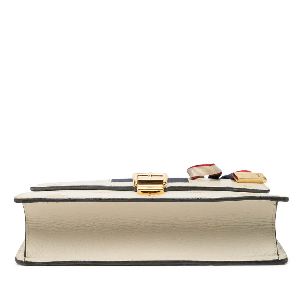 Gucci Small Calfkin Bee Star Sylvie Satchel White Leather Very good - Inside View