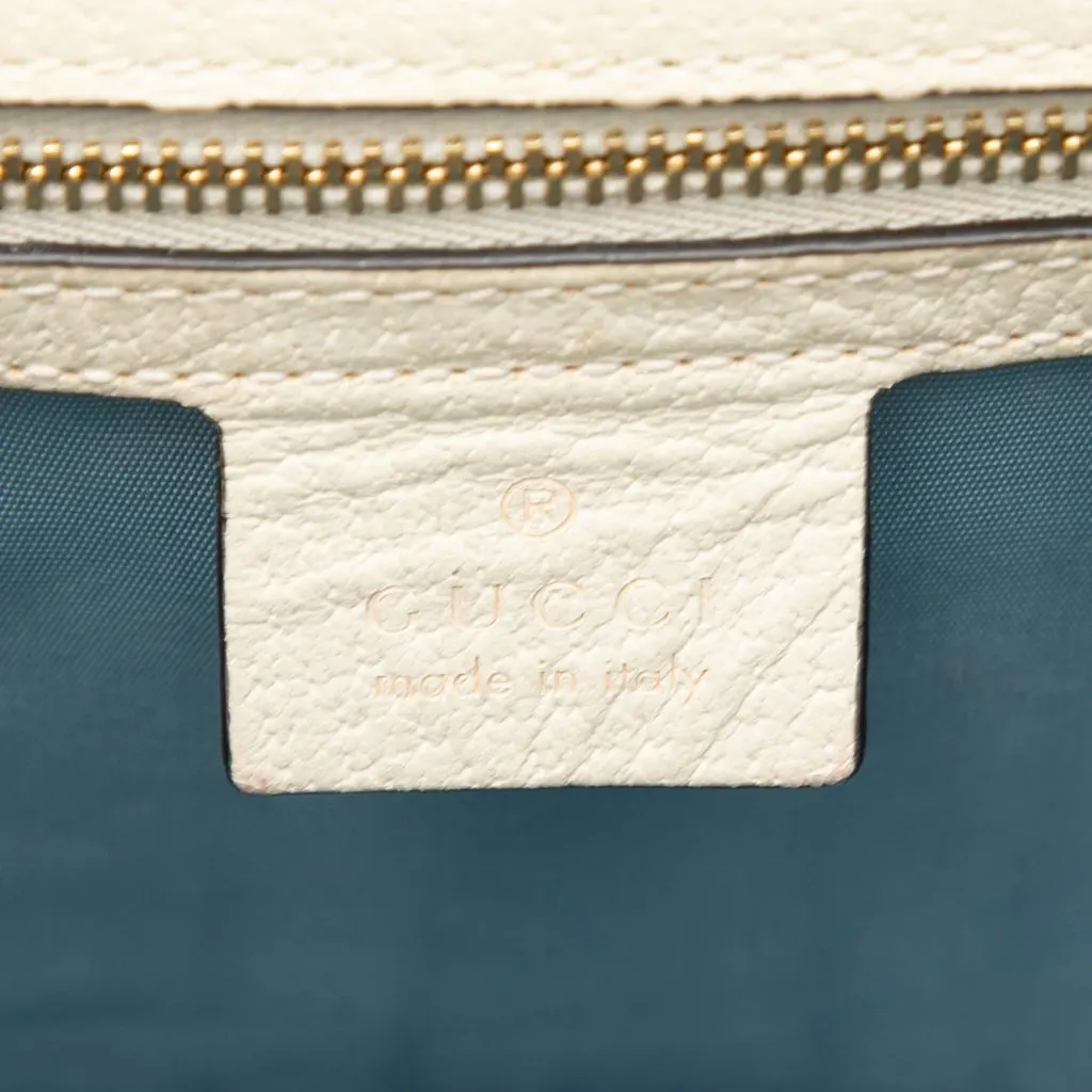 Gucci Small Calfkin Bee Star Sylvie Satchel White Leather Very good - Box View