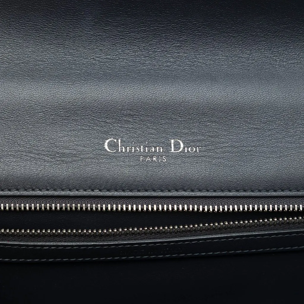 Dior Medium Metallic Patent Microcannage Diorama Flap Silver Leather Good - Box View