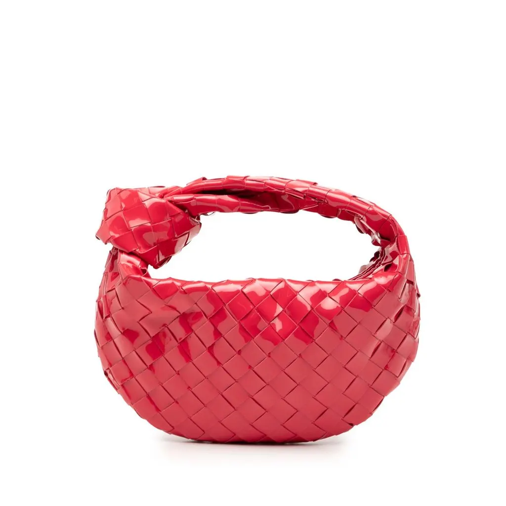 Bottega Veneta Mini Patent Intrecciato Jodie Red Leather Very good - Front View