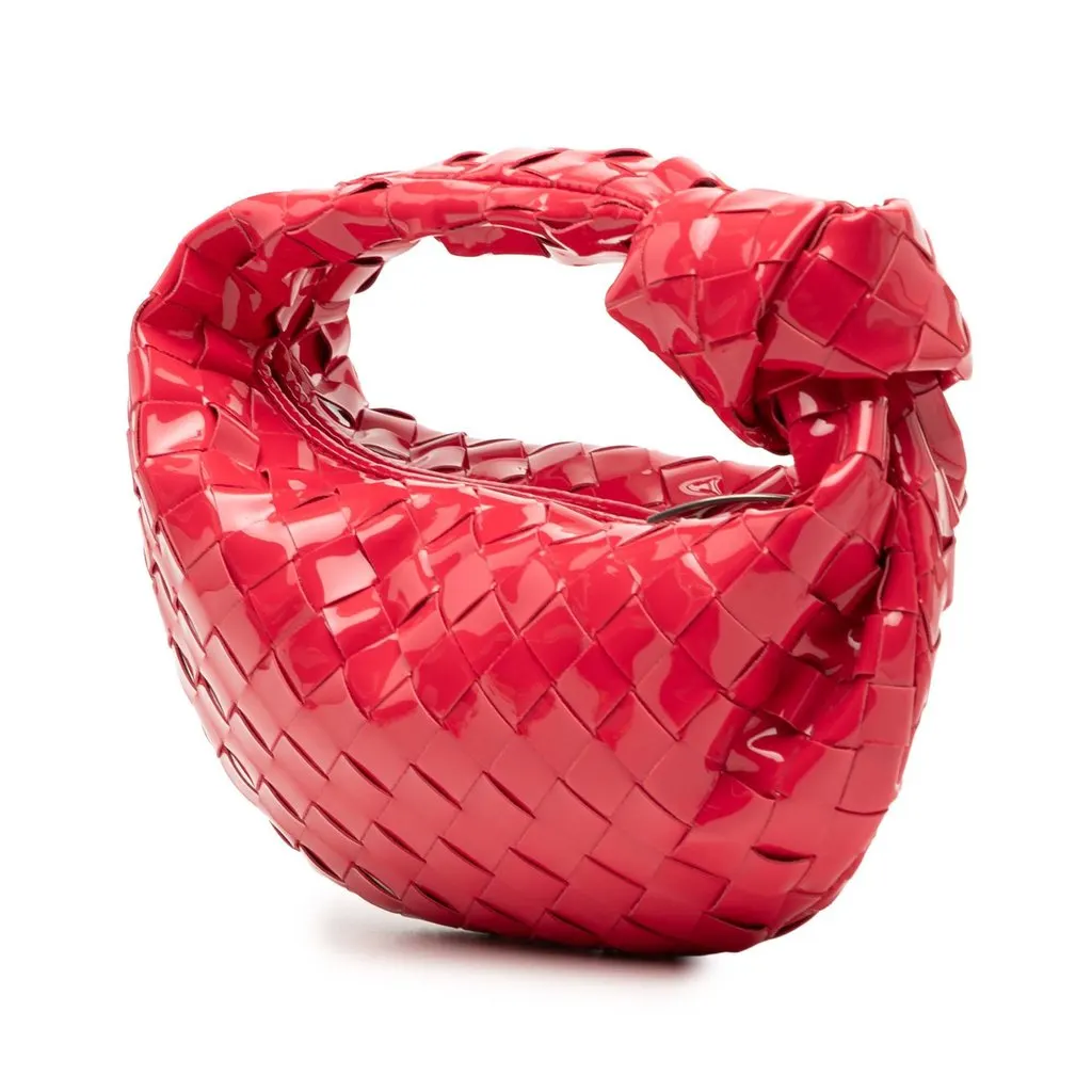 Bottega Veneta Mini Patent Intrecciato Jodie Red Leather Very good - Back View