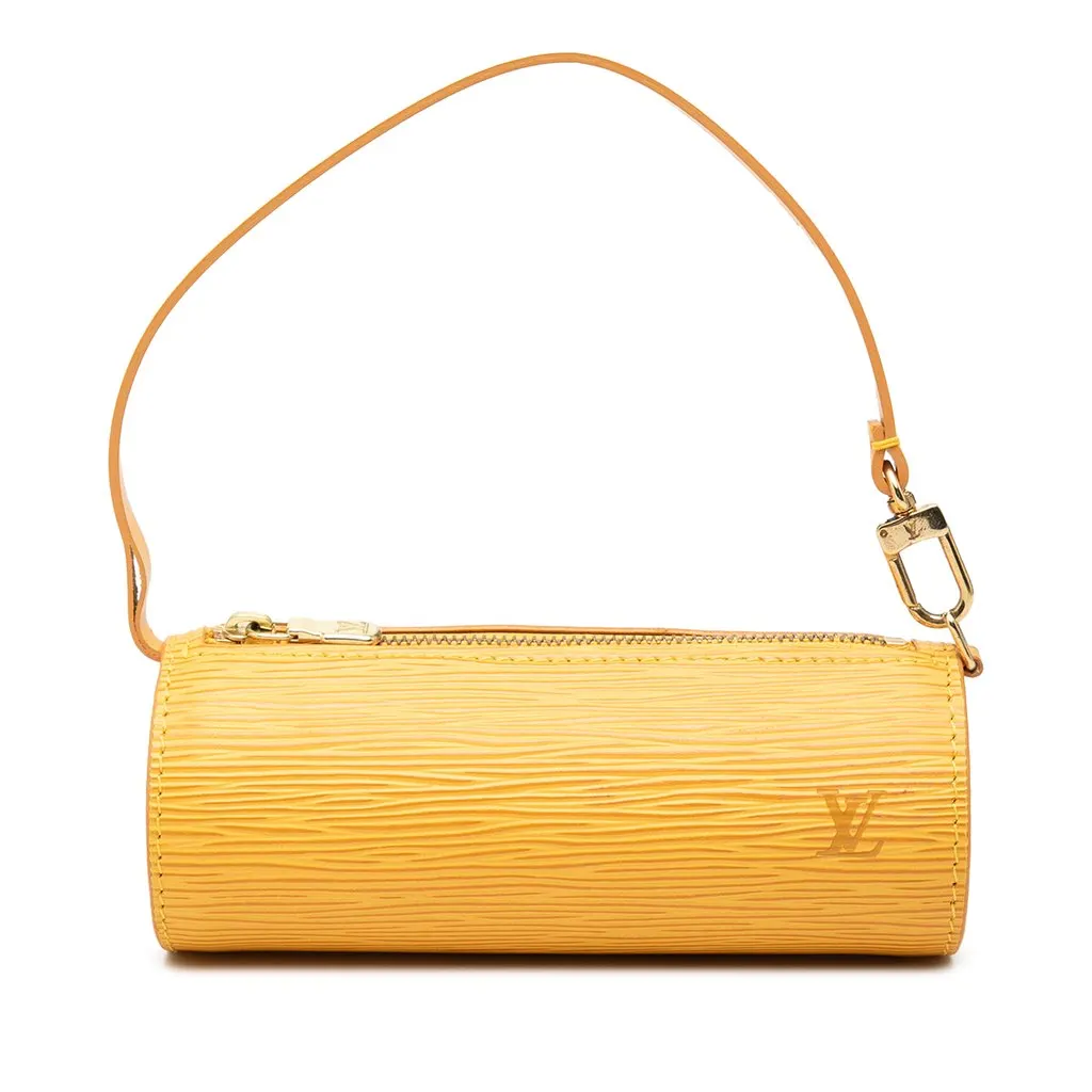 Louis Vuitton Epi Papillon Pochette Yellow Leather Good - Front View