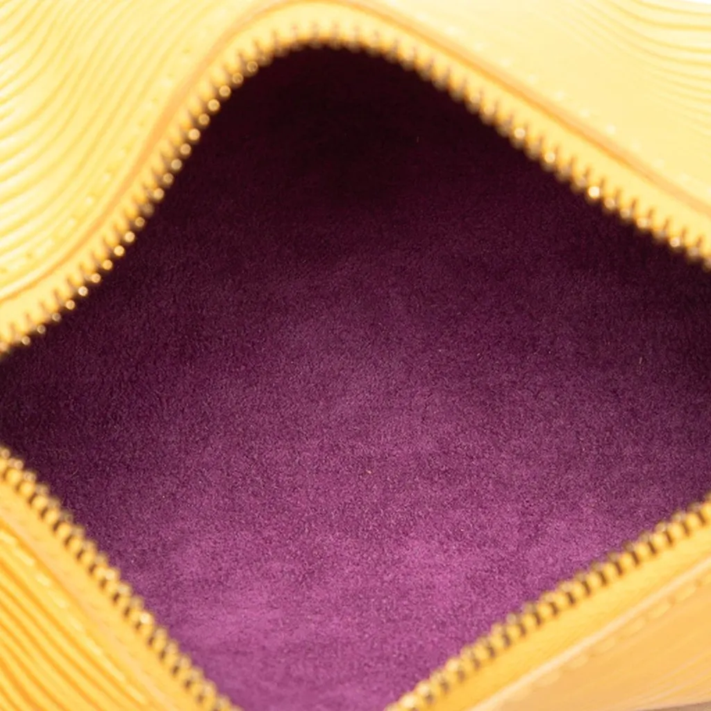Louis Vuitton Epi Papillon Pochette Yellow Leather Good - Model View