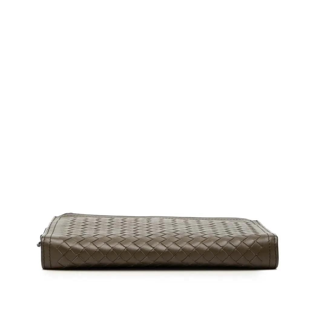 Bottega Veneta Nappa Intrecciato Double Zip Wristlet Clutch Brown Leather Very good - Inside View