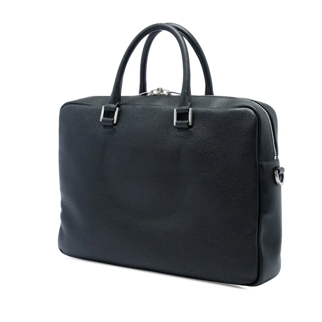 Saint Laurent Leather Business Bag Black Leather Very good - Back View