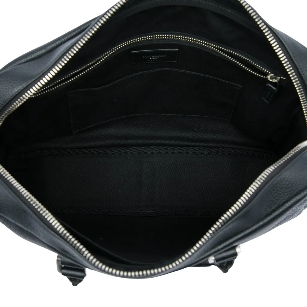 Saint Laurent Leather Business Bag Black Leather Very good - Model View