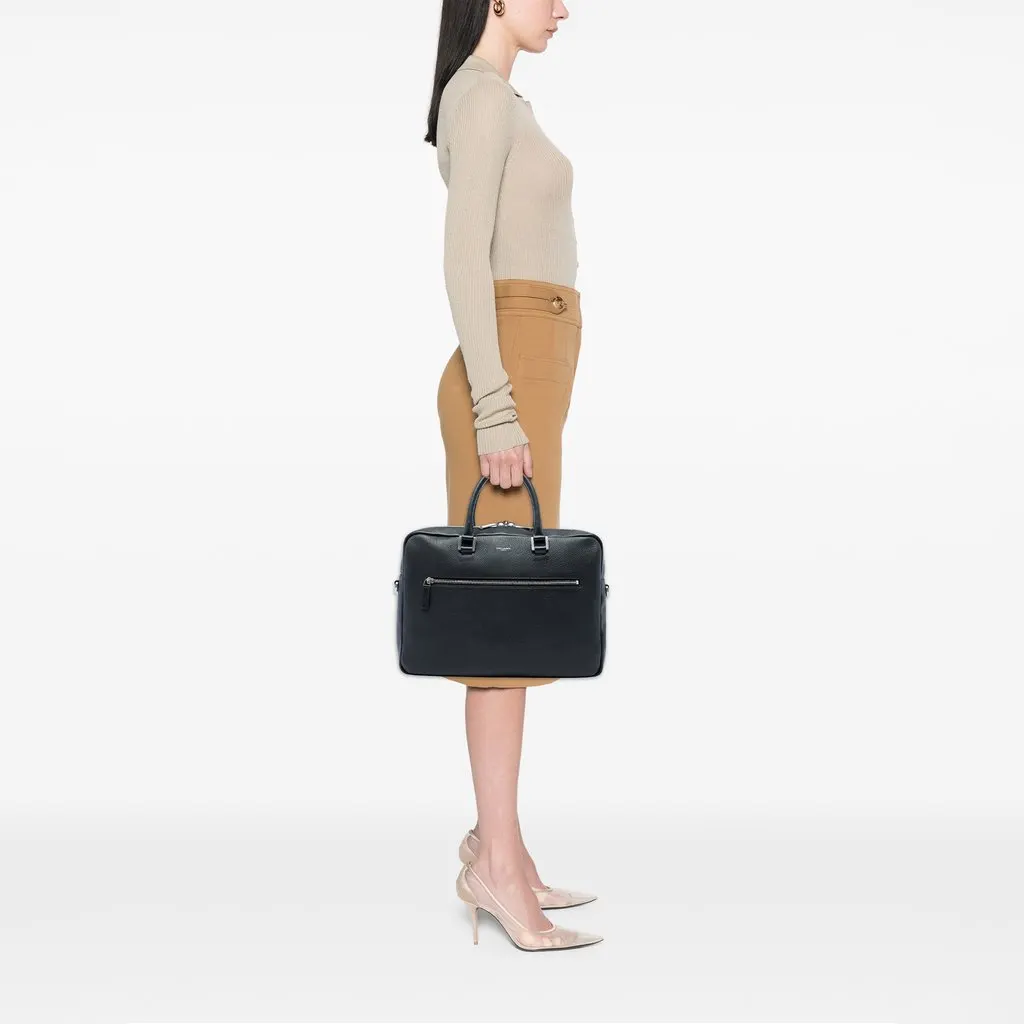 Saint Laurent Leather Business Bag Black Leather Very good - Box View