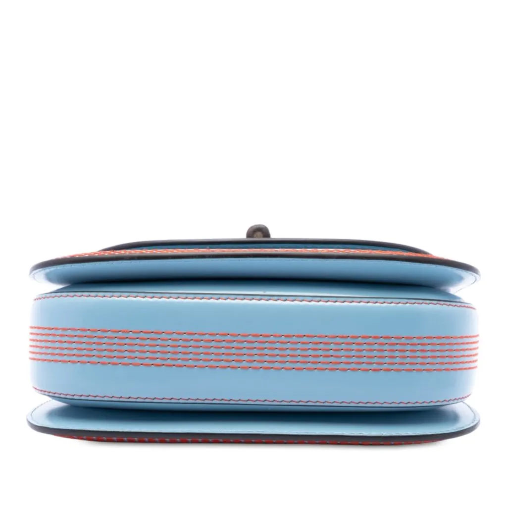 Gucci Small Calfskin Web Stitched Bamboo 1947 Top Handle Bag Blue Leather Very good - Inside View