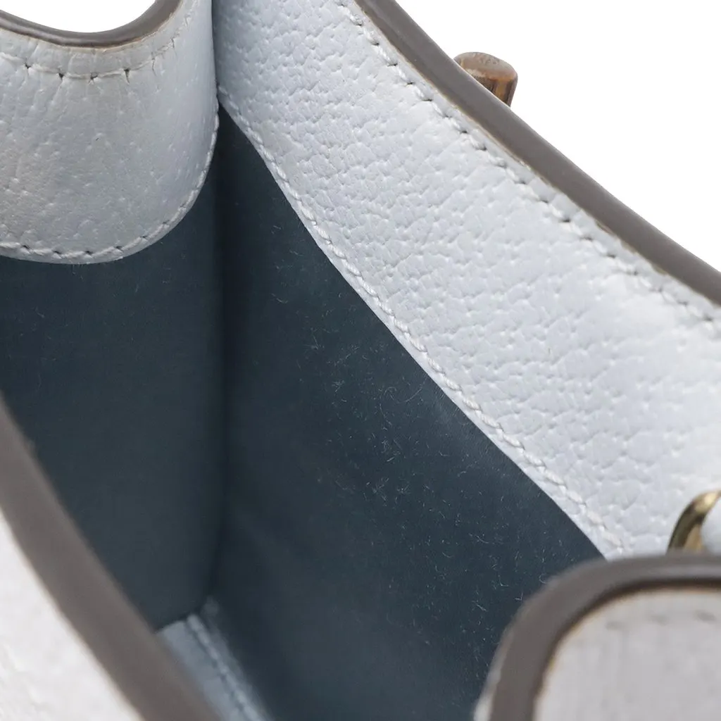 Gucci Super Mini Calfskin Bamboo Diana Satchel Blue Leather Very good - Box View