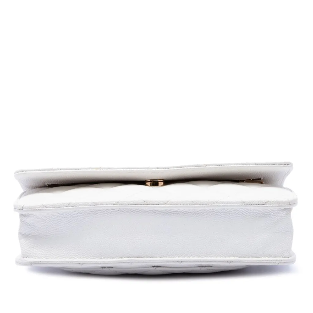 Chanel CC Quilted Caviar Coco Casino Wallet on Chain White Leather Very good - Inside View