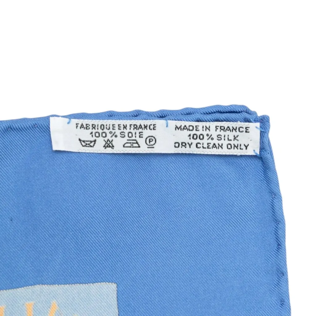 Hermès New Orleans Silk Scarf 90 Blue Silk Very good - Back View
