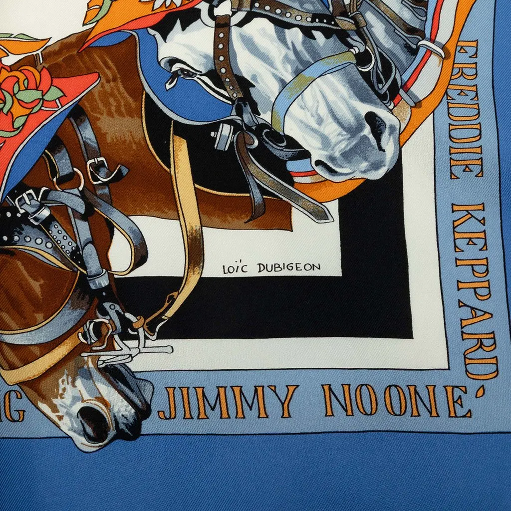 Hermès New Orleans Silk Scarf 90 Blue Silk Very good - Box View