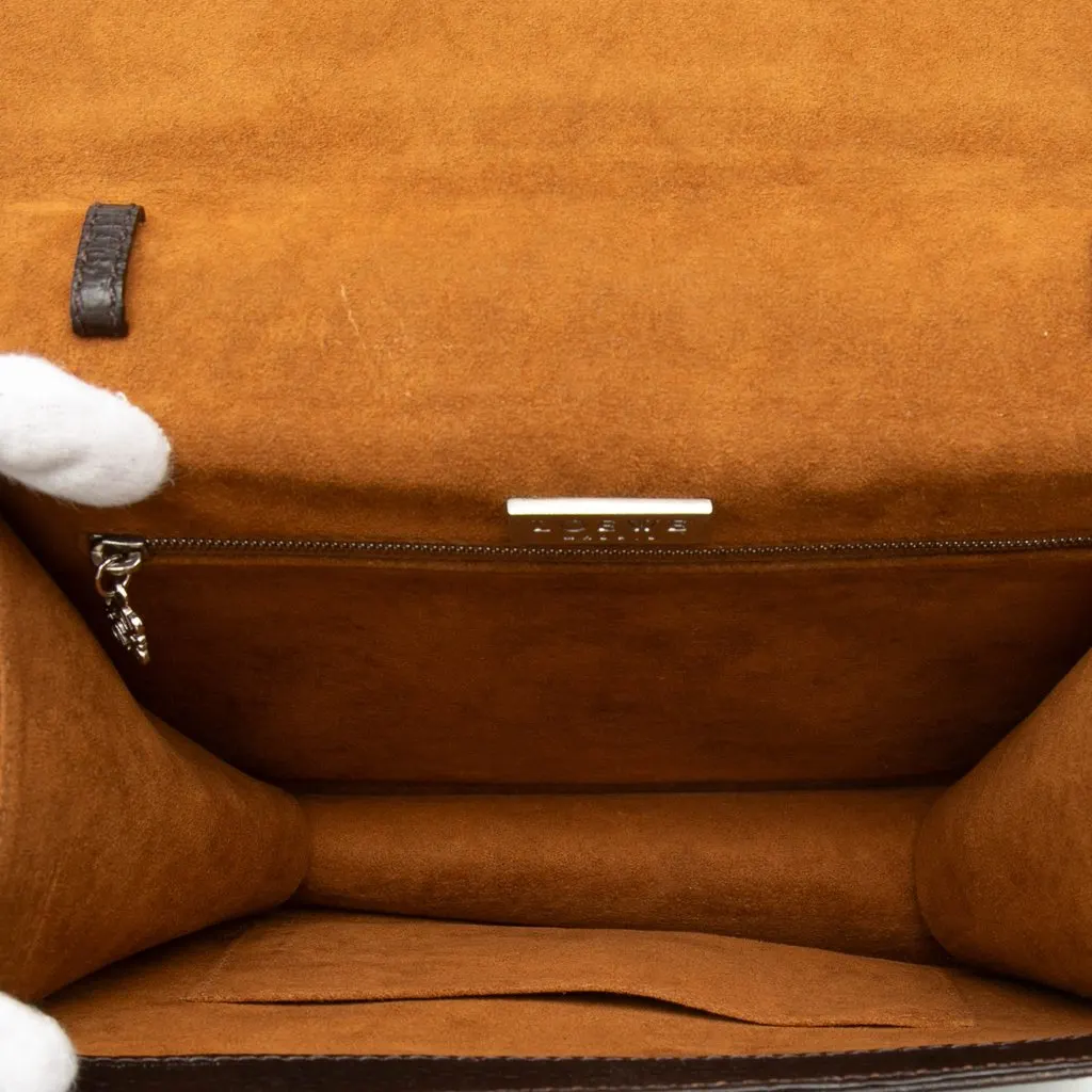 LOEWE Textured Leather Barcelona Top Handle Bag Brown Leather Very good - Model View