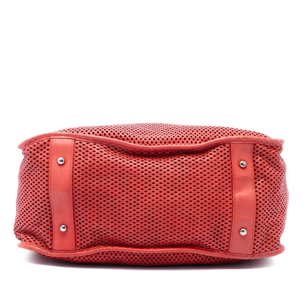 Chanel Perforated Calfskin Up In The Air Tote Red Leather Very good - Inside View