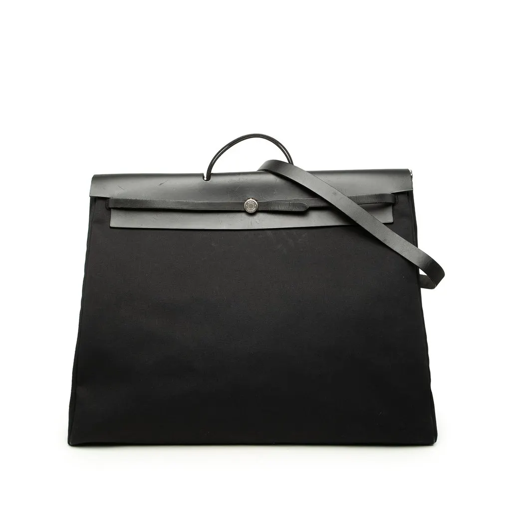 Hermès Toile Herbag TGM Black Good - Front View