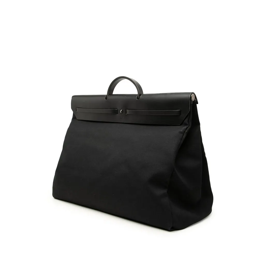 Hermès Toile Herbag TGM Black Good - Back View