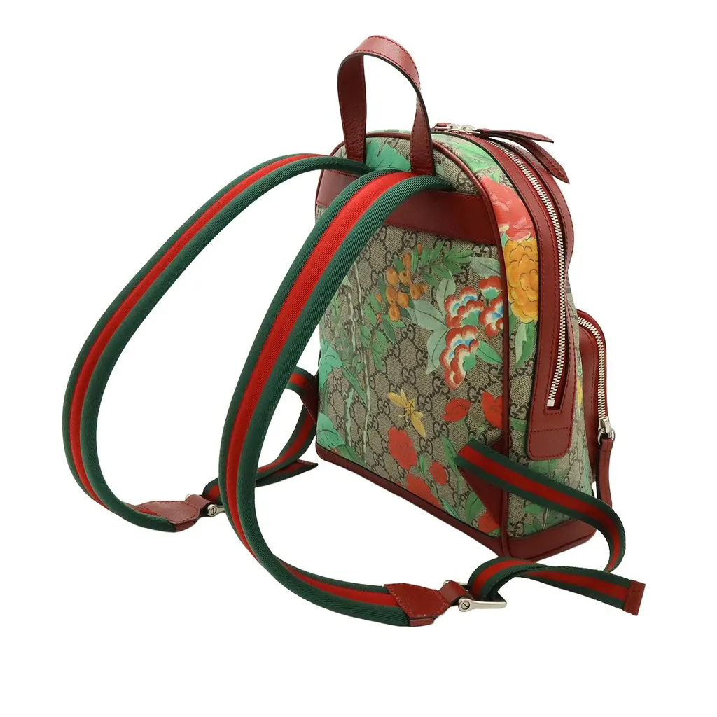 Gucci Small GG Supreme Web Tian Backpack Beige Very good - Back View