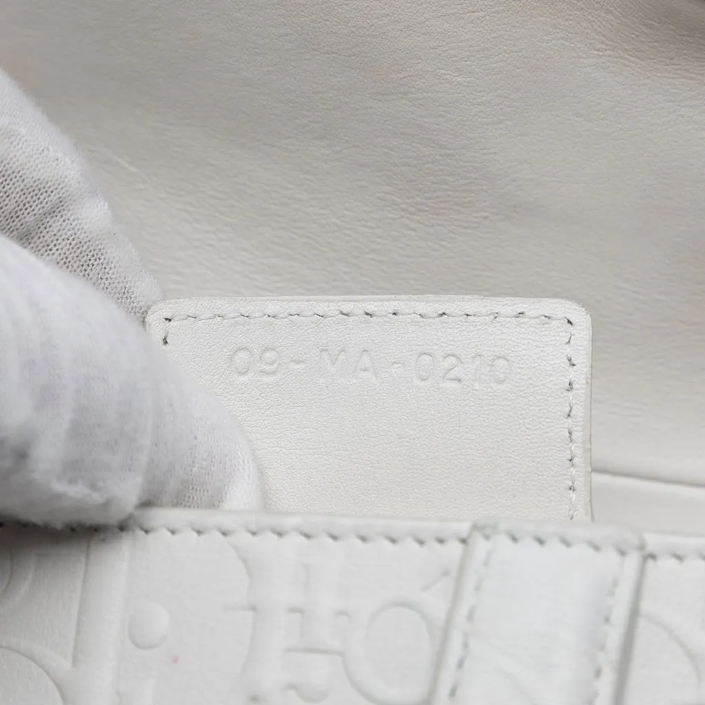 Dior Oblique Embossed Calfskin Saddle Bag White Leather Very good - Box View