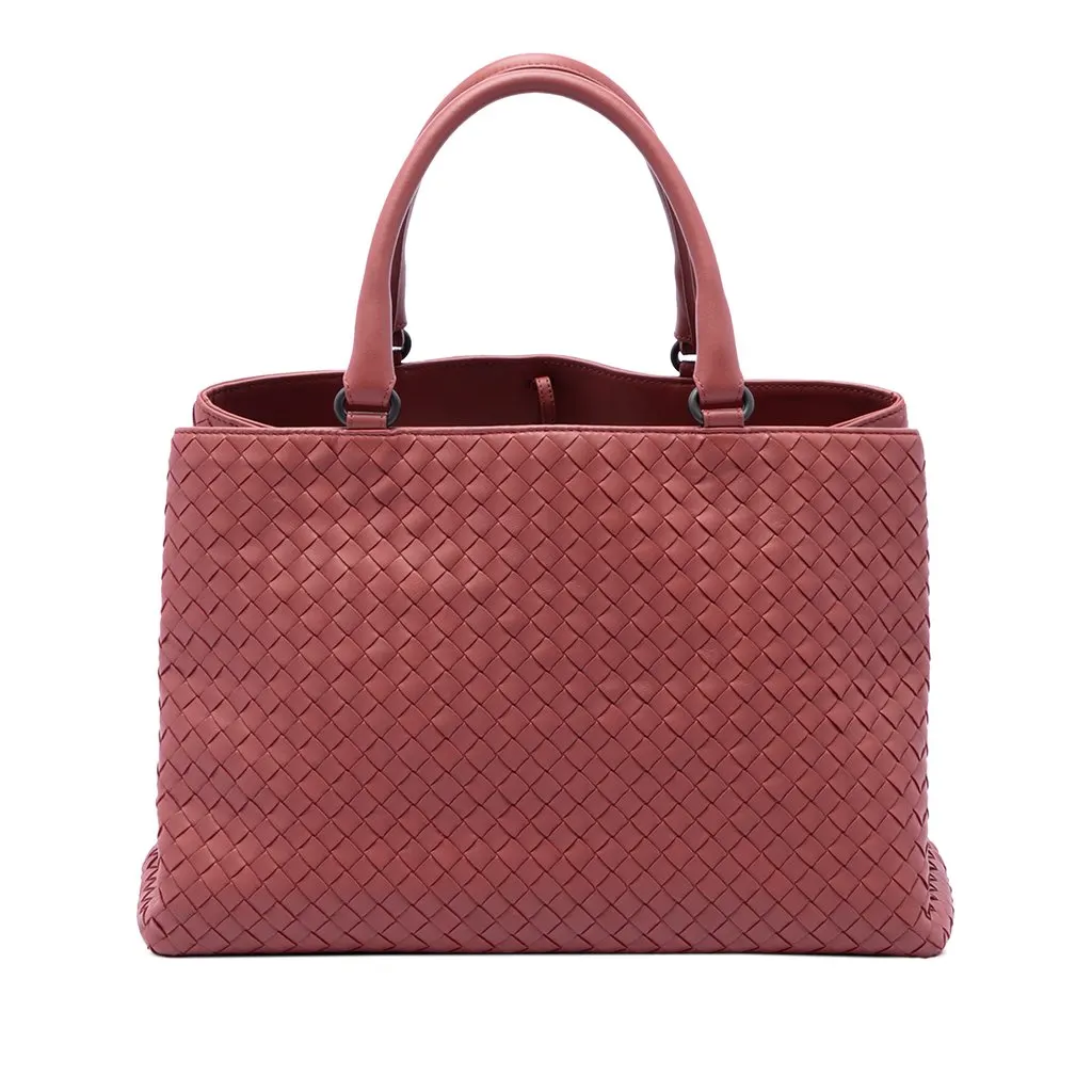 Bottega Veneta Nappa Intrecciato Milano Tote Red Leather Very good - Front View