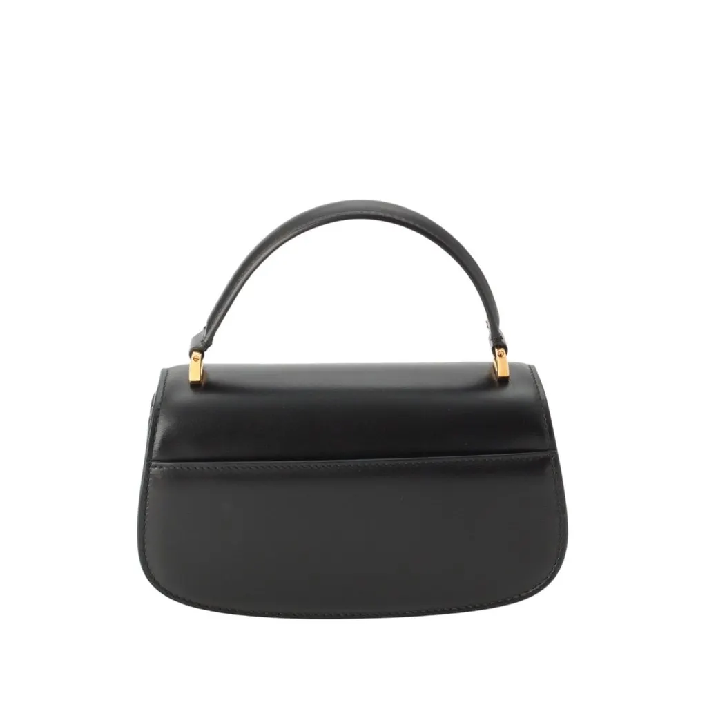 Dior Box Calfskin 30 Montaigne Avenue Top Handle Bag Black Leather Very good - Back View
