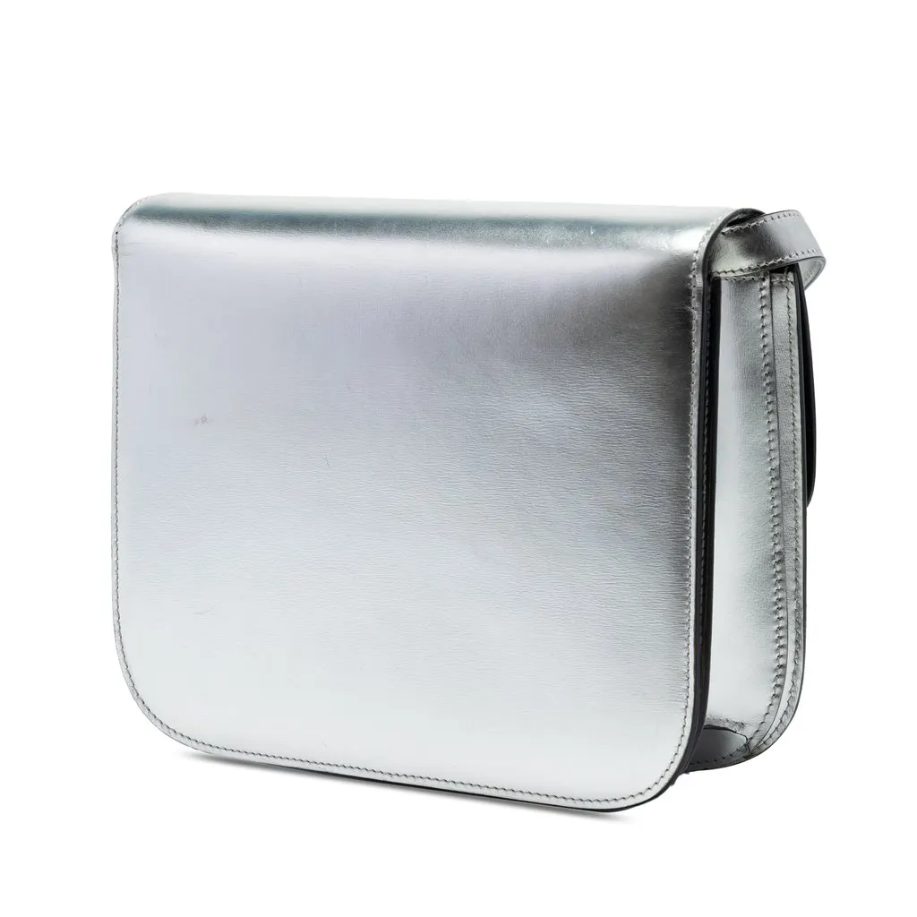 Celine Medium Calfskin Classic Box Silver Leather Very good - Back View