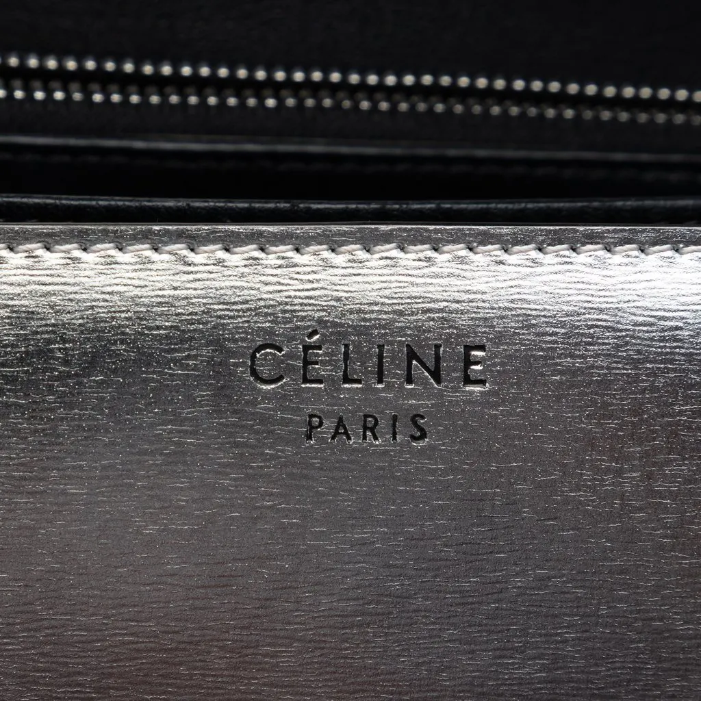 Celine Medium Calfskin Classic Box Silver Leather Very good - Box View