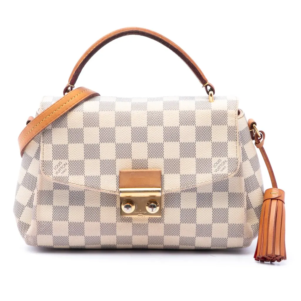 Louis Vuitton Damier Azur Croisette White Canvas Good - Front View