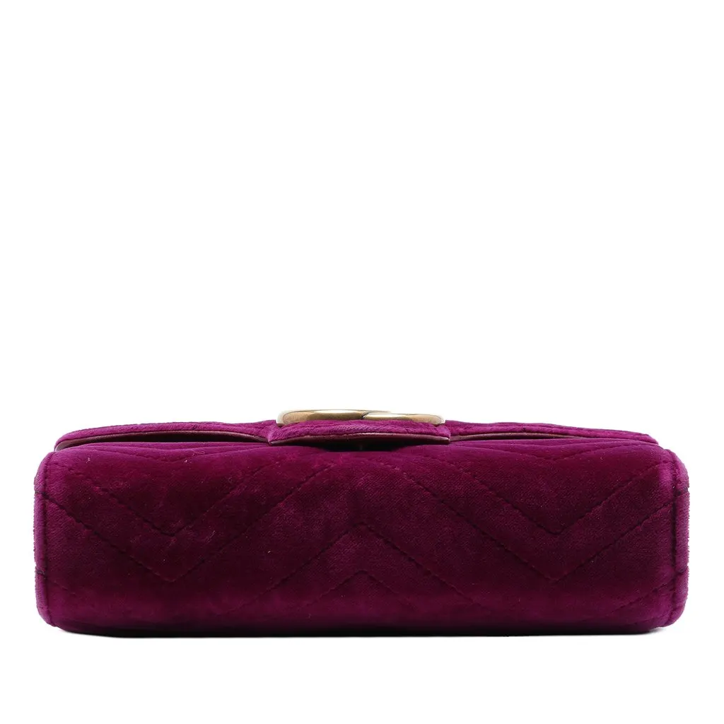 Gucci GG Marmont Matelasse Velvet Wallet On Chain Purple Very good - Inside View