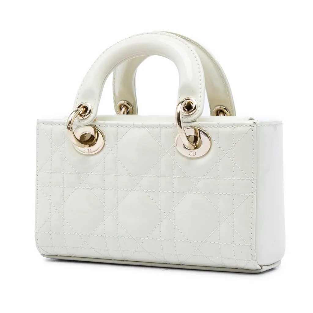 Dior Micro Patent Cannage Lady D Joy White Leather Very good - Back View