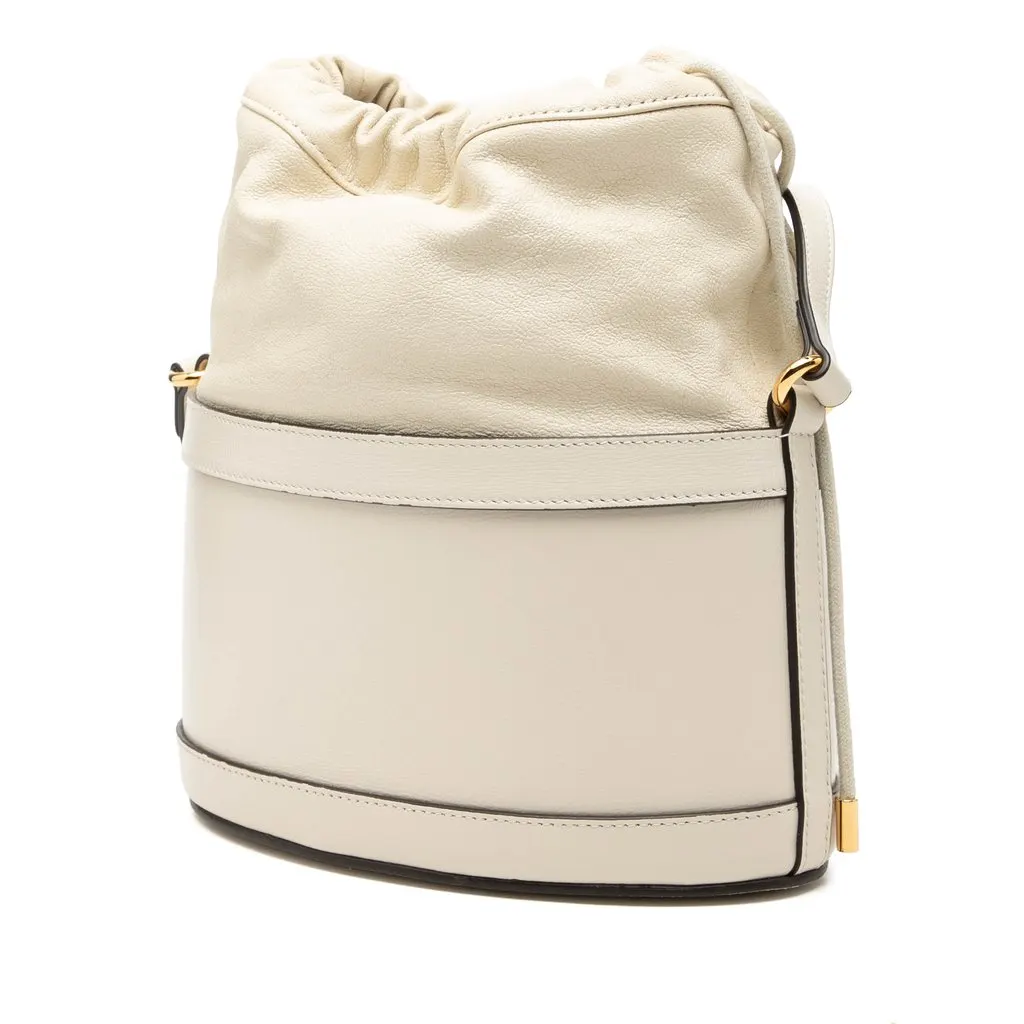 Gucci Calfskin Horsebit 1955 Bucket Bag White Leather Very good - Back View