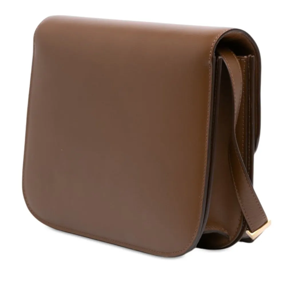 Celine Medium Calfskin Classic Box Brown Leather Very good - Back View