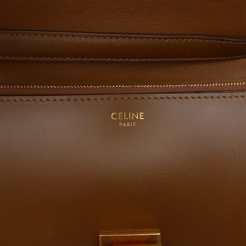 Celine Medium Calfskin Classic Box Brown Leather Very good - Box View