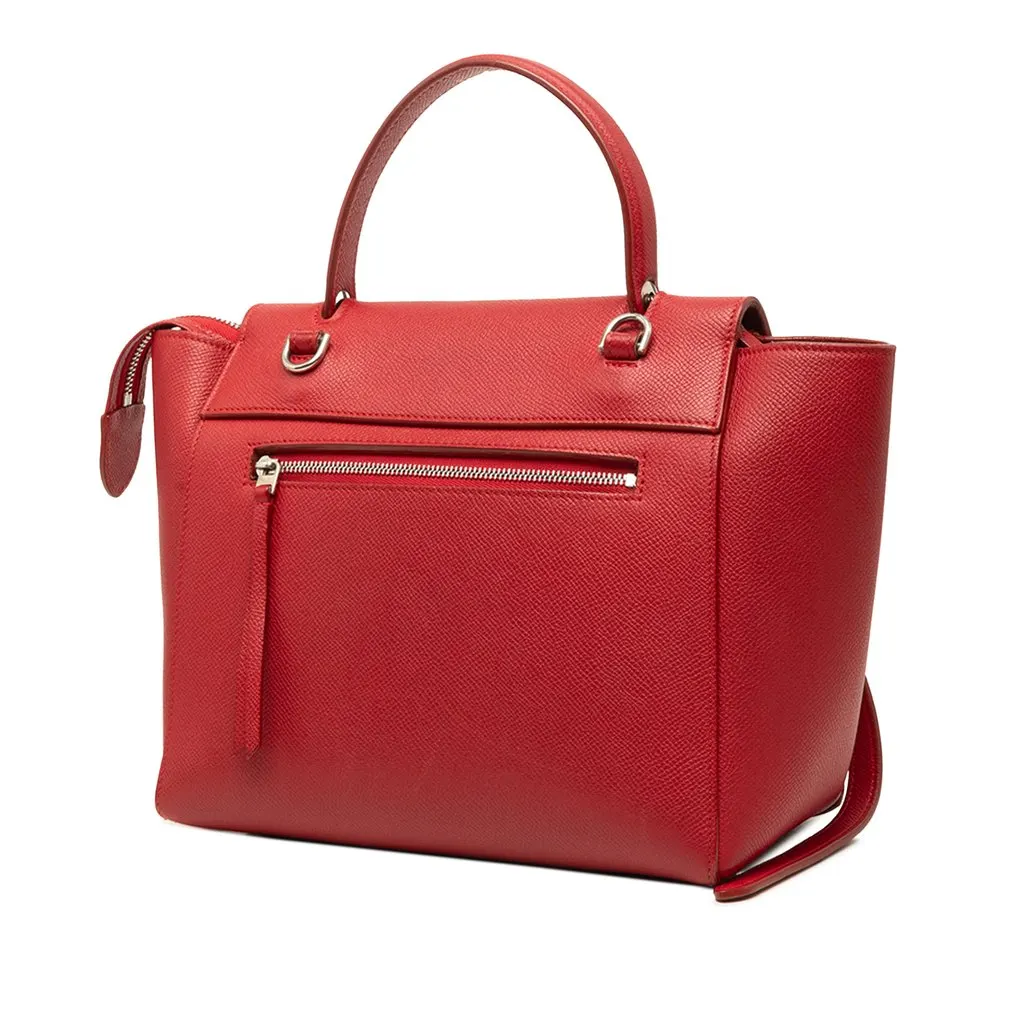 Celine Micro Grained Calfskin Belt Bag Red Leather Good - Back View