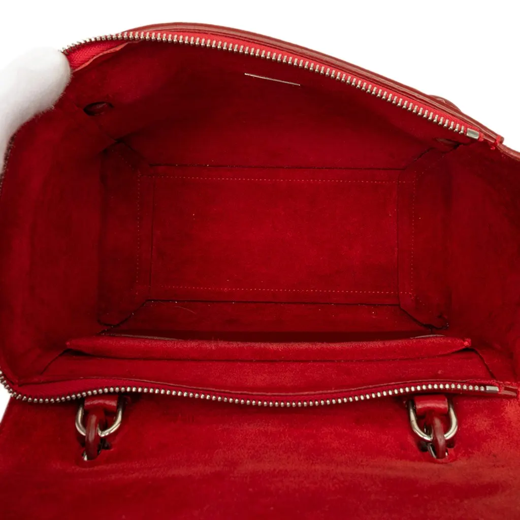 Celine Micro Grained Calfskin Belt Bag Red Leather Good - Model View