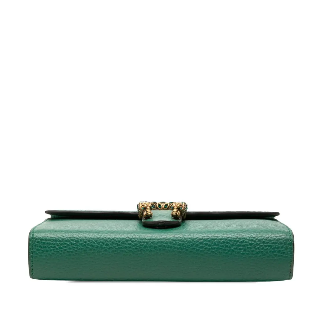 Gucci Calfskin Dionysus Wallet on Chain Green Leather Very good - Inside View