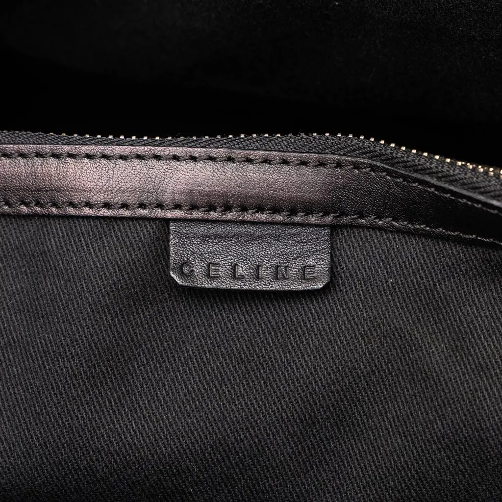 Celine C Macadam Suede Boogie Handbag Black Suede Good - Box View