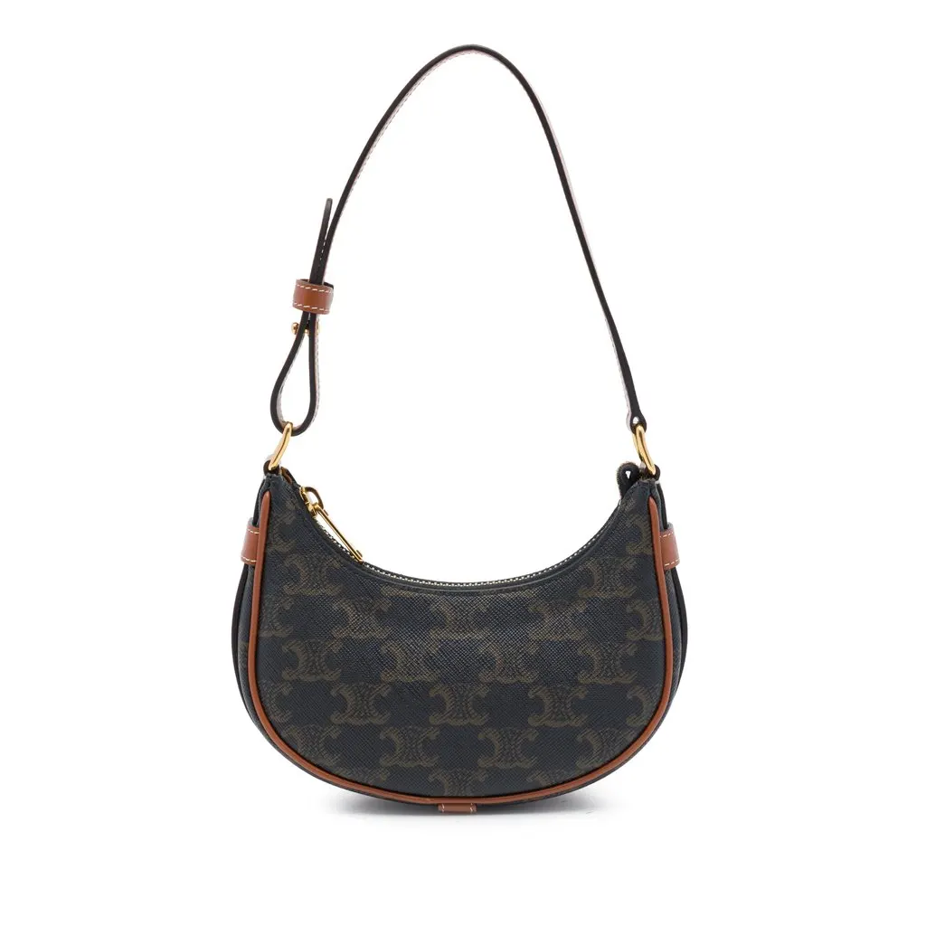 Celine Mini Triomphe Coated Canvas Ava Shoulder Bag Brown Canvas Very good - Front View