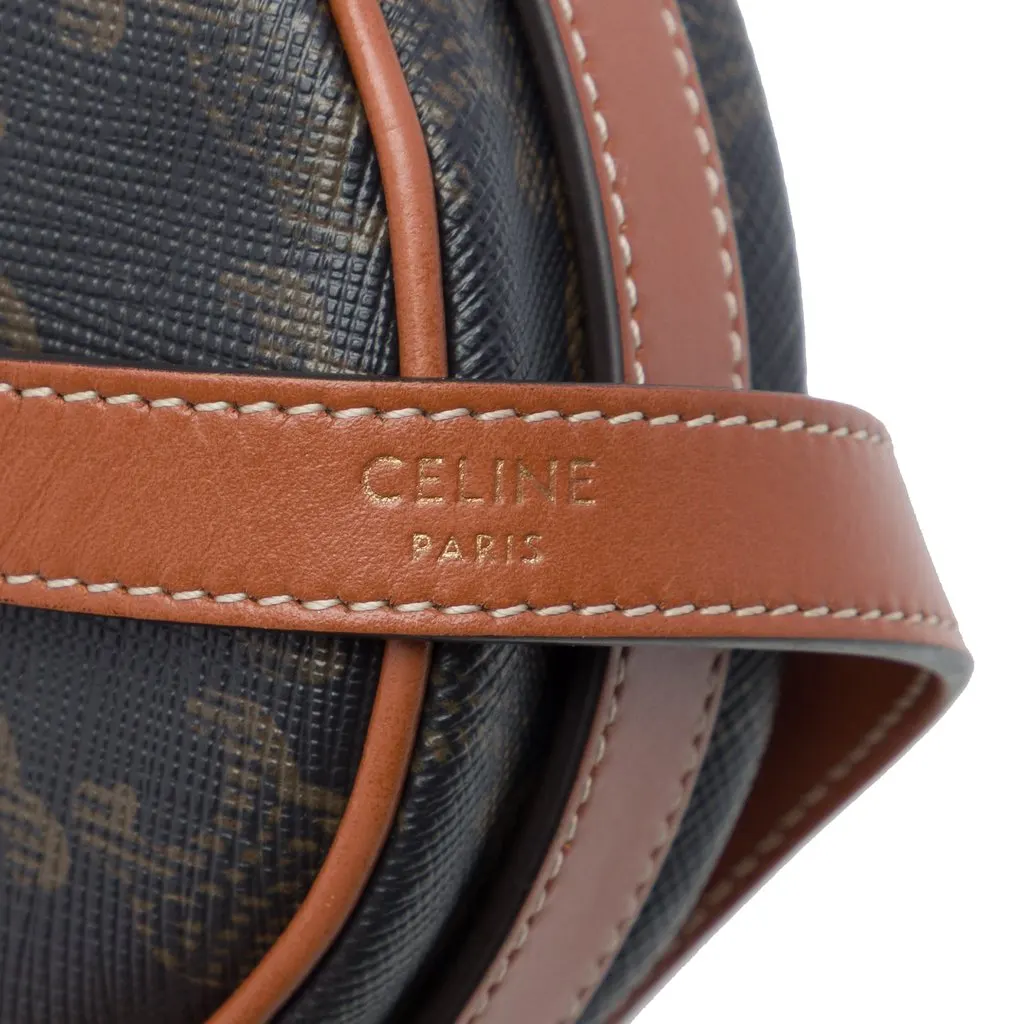 Celine Mini Triomphe Coated Canvas Ava Shoulder Bag Brown Canvas Very good - Box View