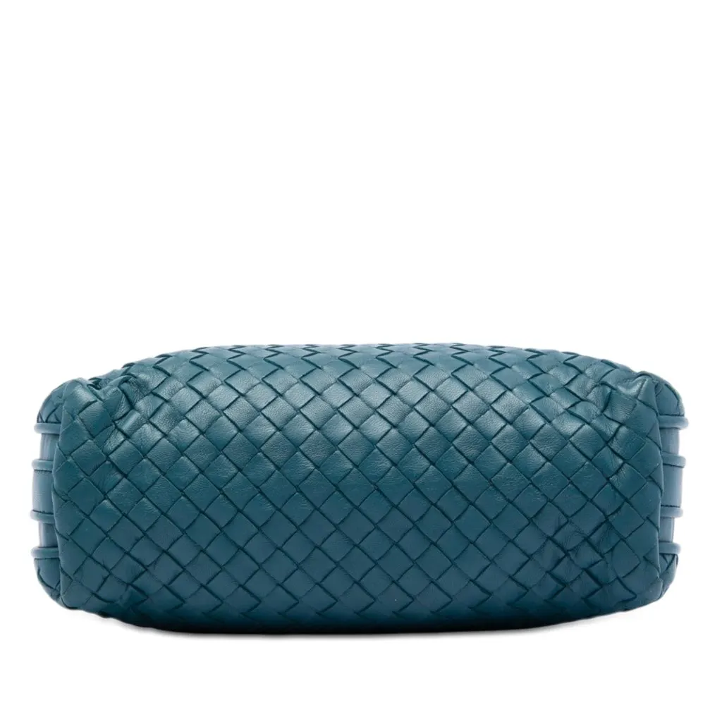 Bottega Veneta Mini Nappa Intrecciato Nodini Double Zip Crossbody Blue Leather Very good - Inside View