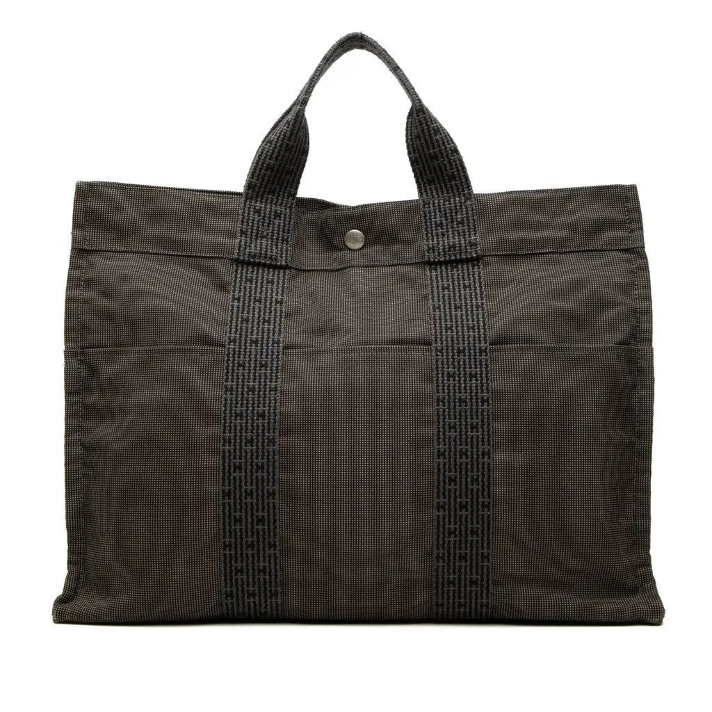 Hermès Canvas Herline MM Grey Canvas Good - Front View